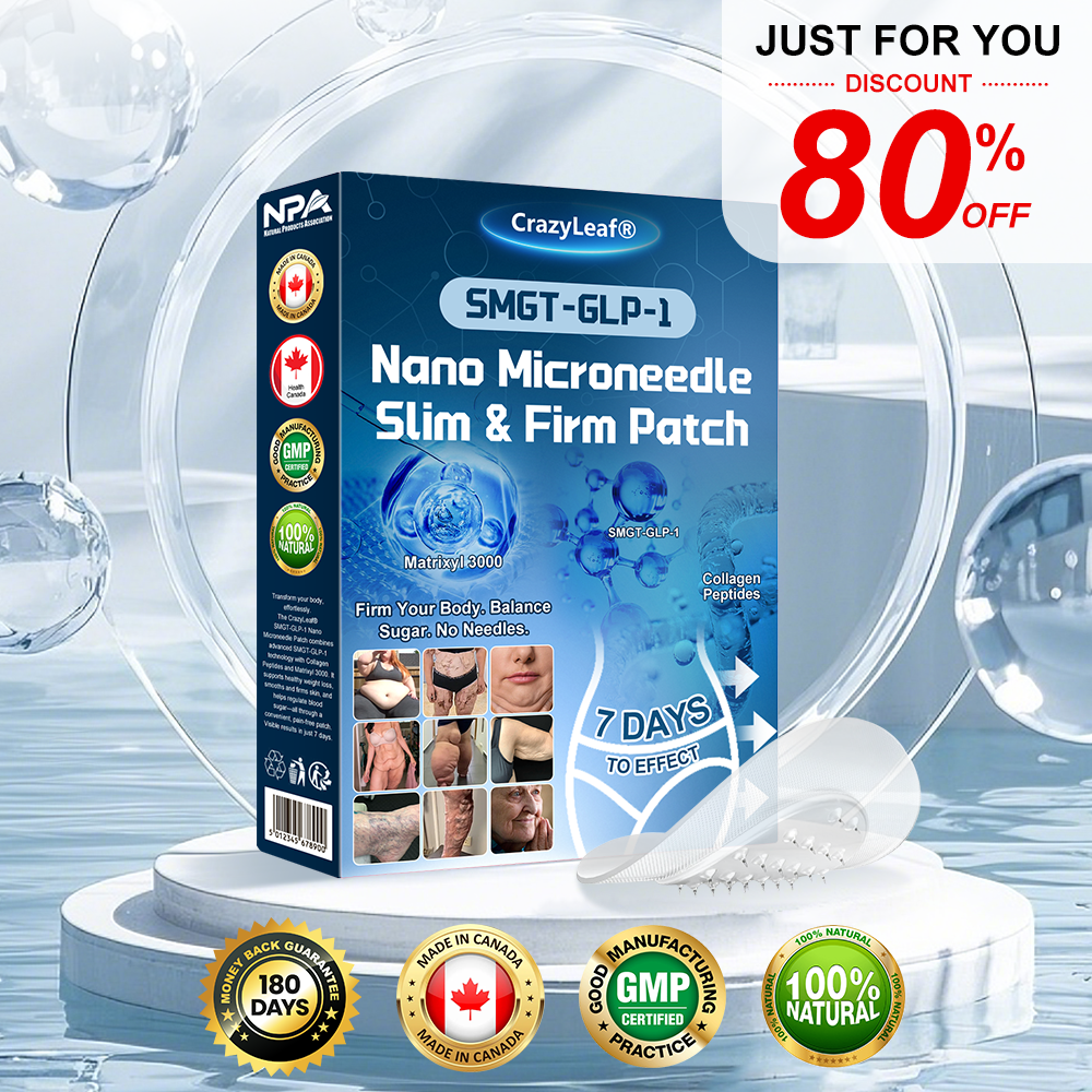 Official Store | CrazyLeaf® SMGT-GLP-1 Nano Microneedle Patch™ with Collagen & Matrixyl 3000 丨Obesity,Cardiovascular Diseas, Diabetes, Sleep Apnea, Joint Problems and More